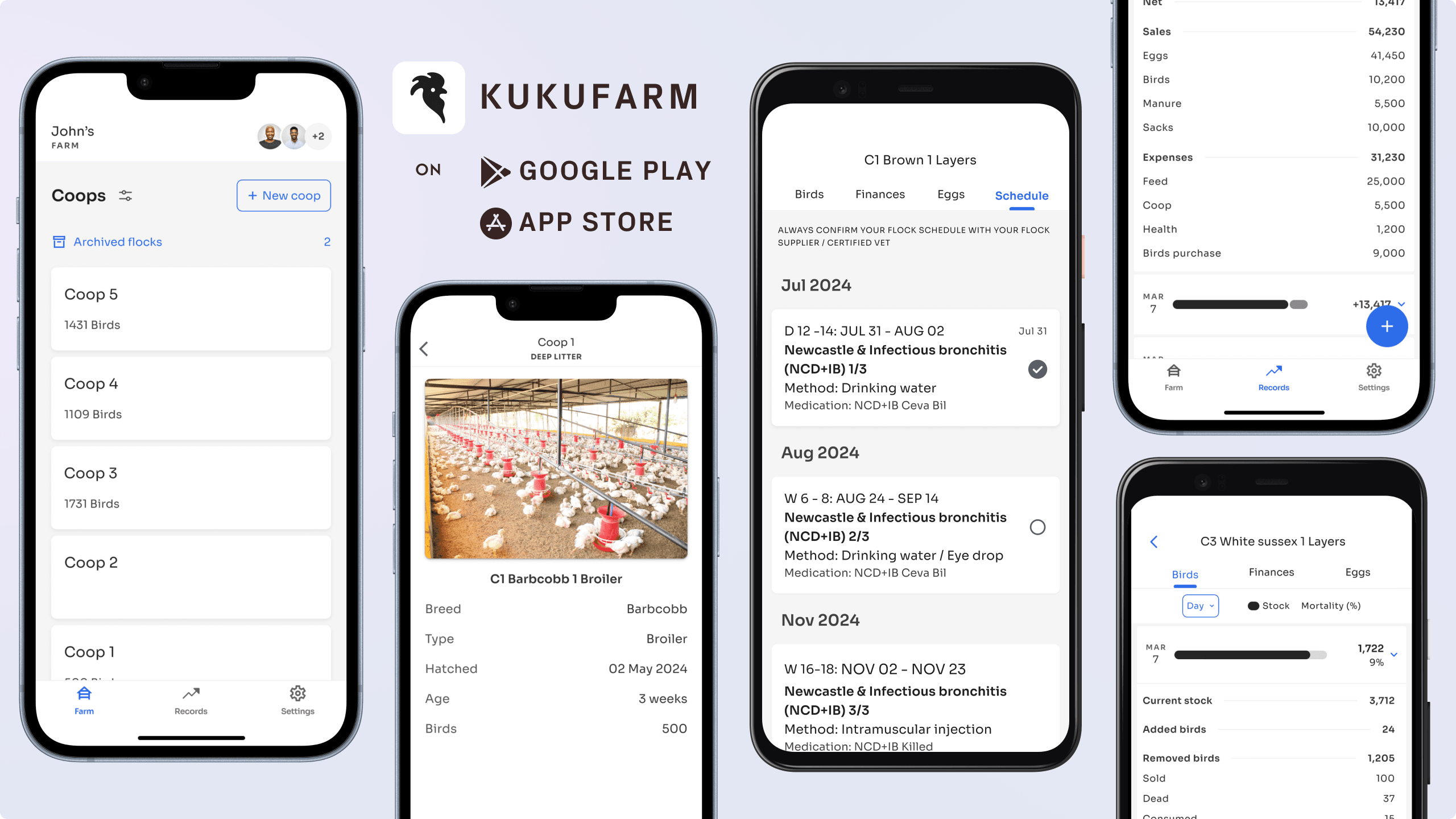 Kukufarm poultry management app - get it on Play Store and App Store