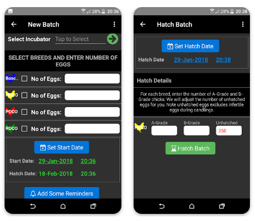 Egg incubation app: Hatch Master app