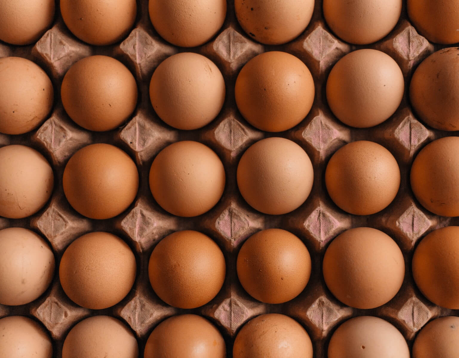 Brown eggs in a tray