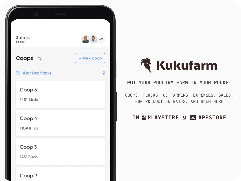 Kukufarm poultry management and records app